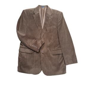 Meeting Street Men’s 46R Brown Corduroy Sport Coat Blazer 100% Cotton